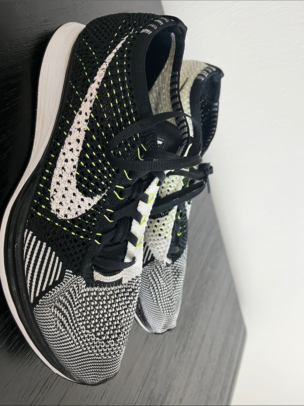 Nike Flyknit Sneakers - Black, White & Neon Green